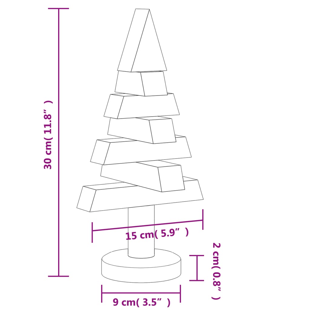 Puiset joulukuusi koristeet 2 kpl 30 cm täysi mänty