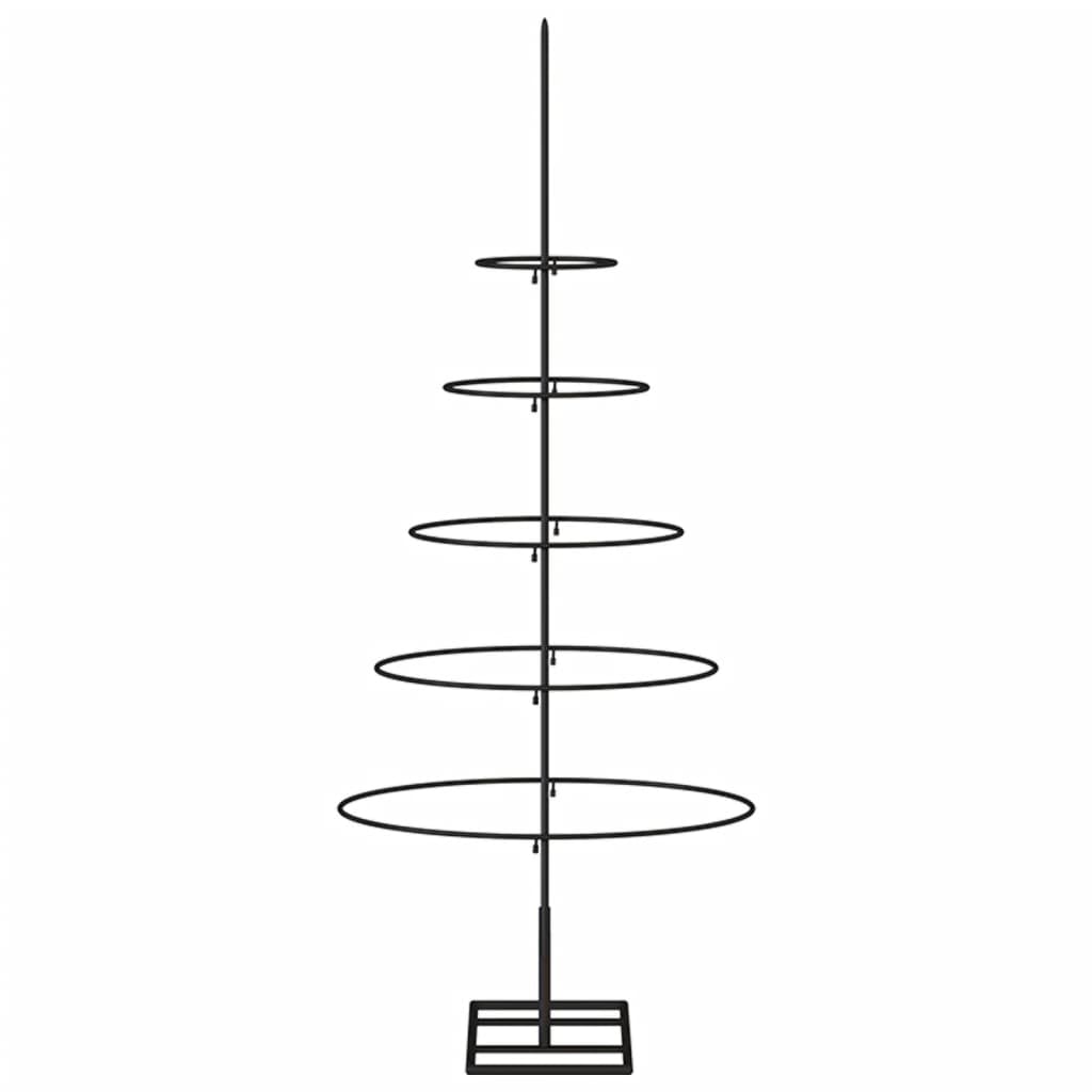 Metallinen koristejoulukuusi musta 90 cm