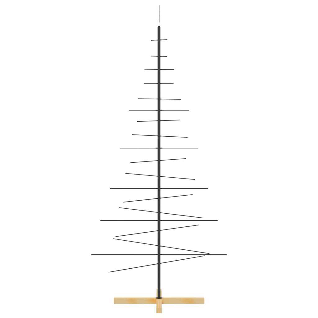 Metallinen joulukuusi puujalustalla musta 180 cm