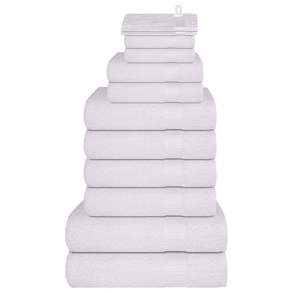 12-piece towel set white 360 ​​gsm 100% cotton