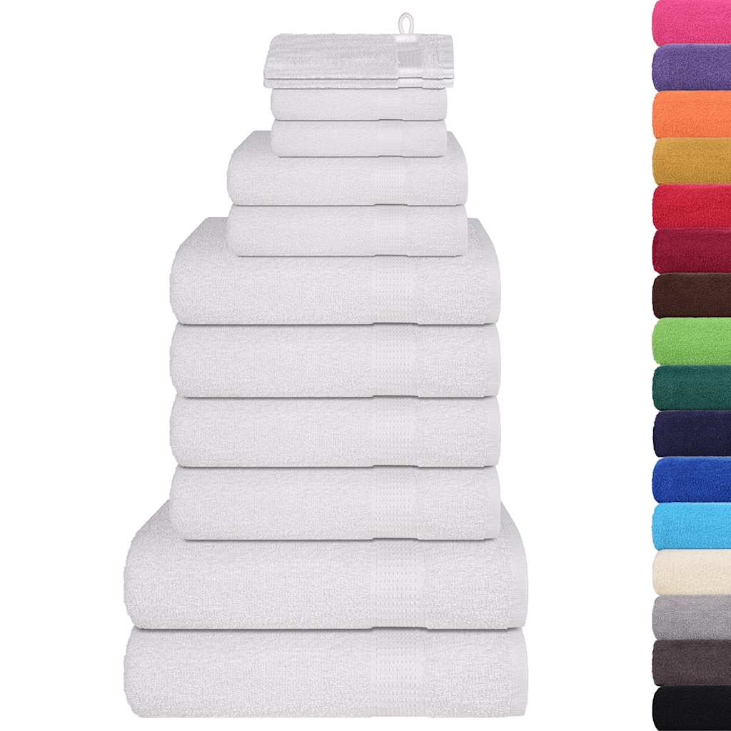 12-piece towel set white 360 ​​gsm 100% cotton