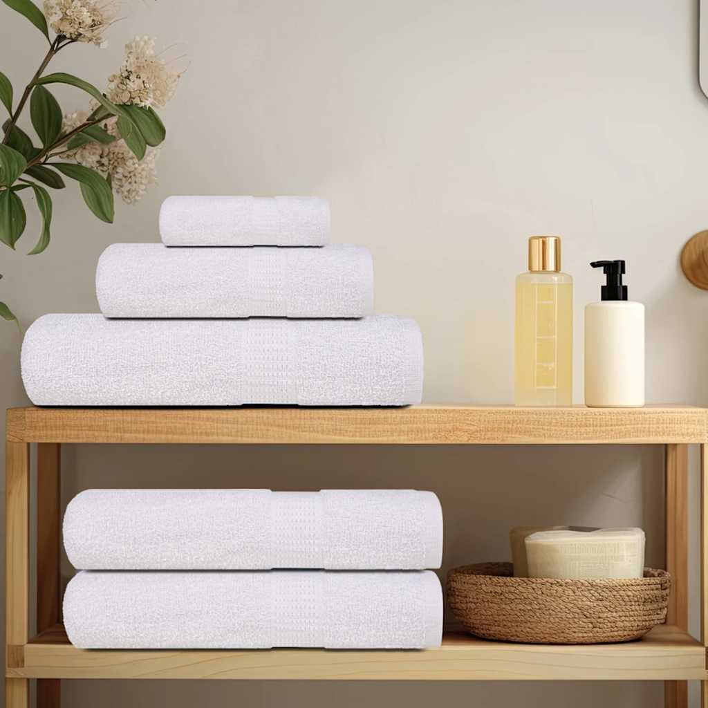 12-piece towel set white 360 ​​gsm 100% cotton