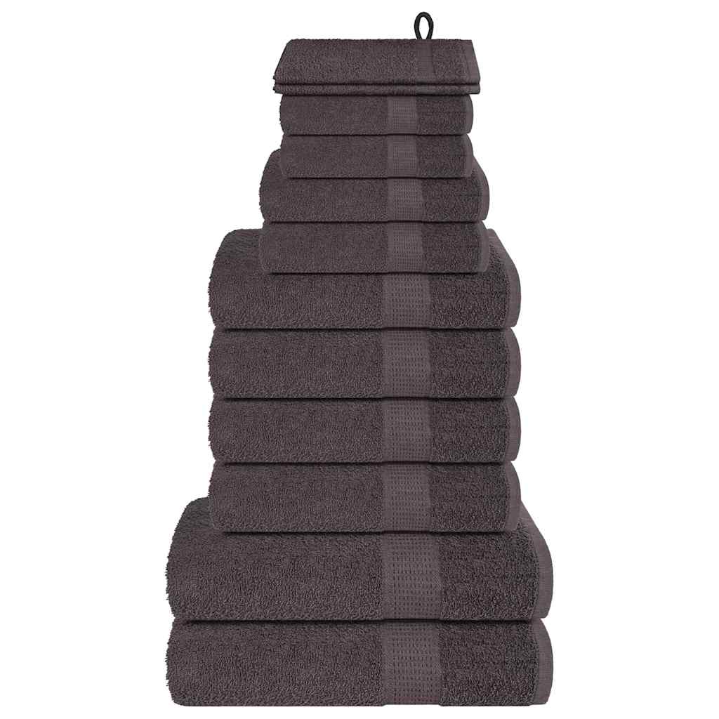 12-piece towel set in anthracite 360 ​​gsm 100% cotton