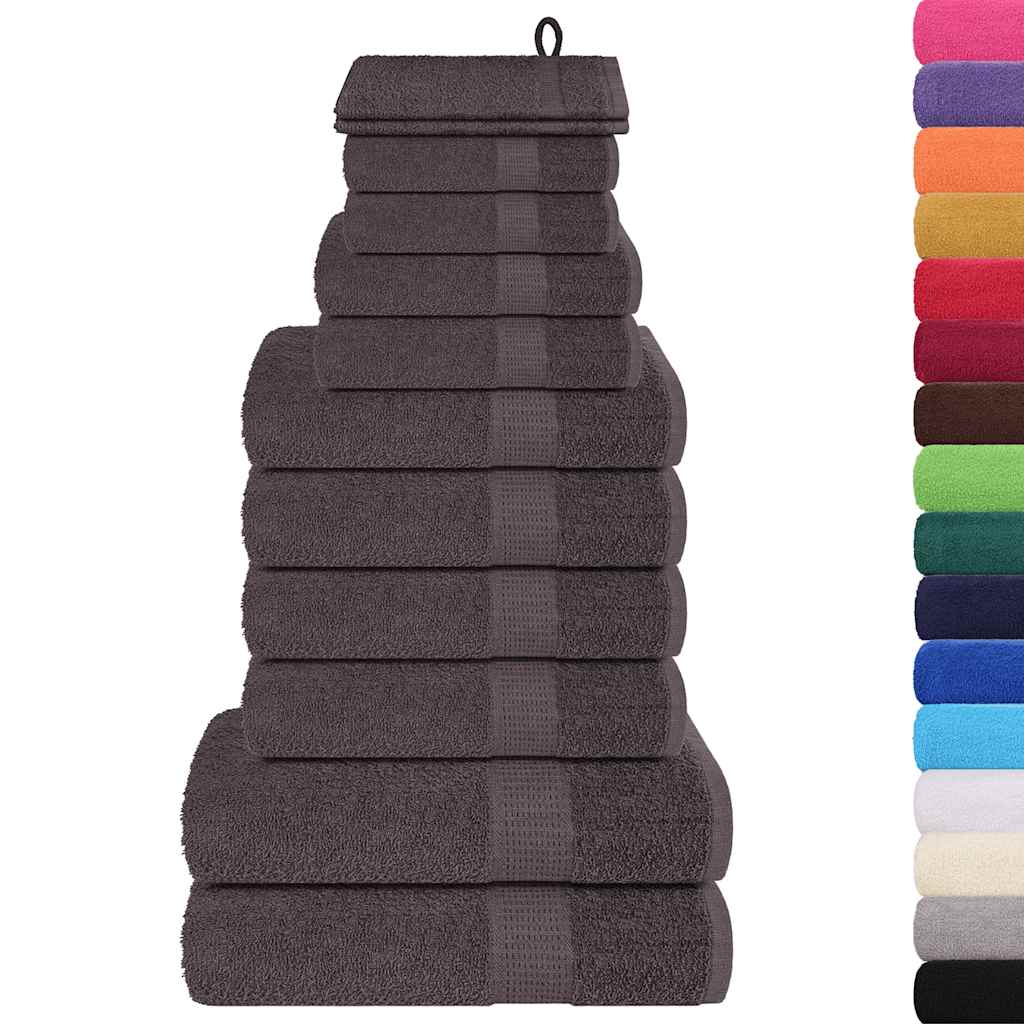 12-piece towel set in anthracite 360 ​​gsm 100% cotton