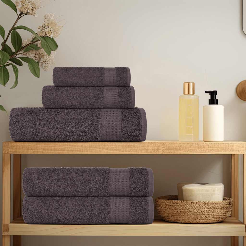 12-piece towel set in anthracite 360 ​​gsm 100% cotton