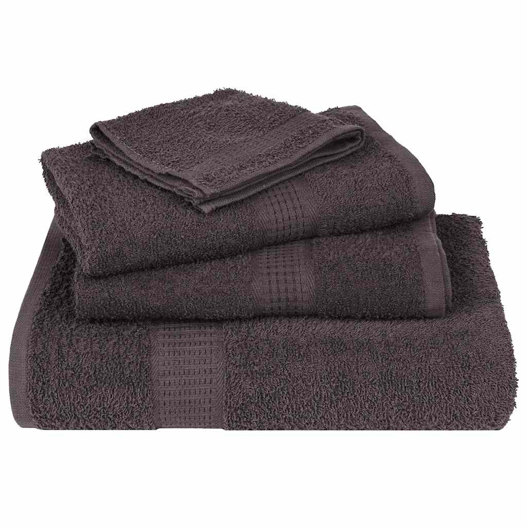 12-piece towel set in anthracite 360 ​​gsm 100% cotton