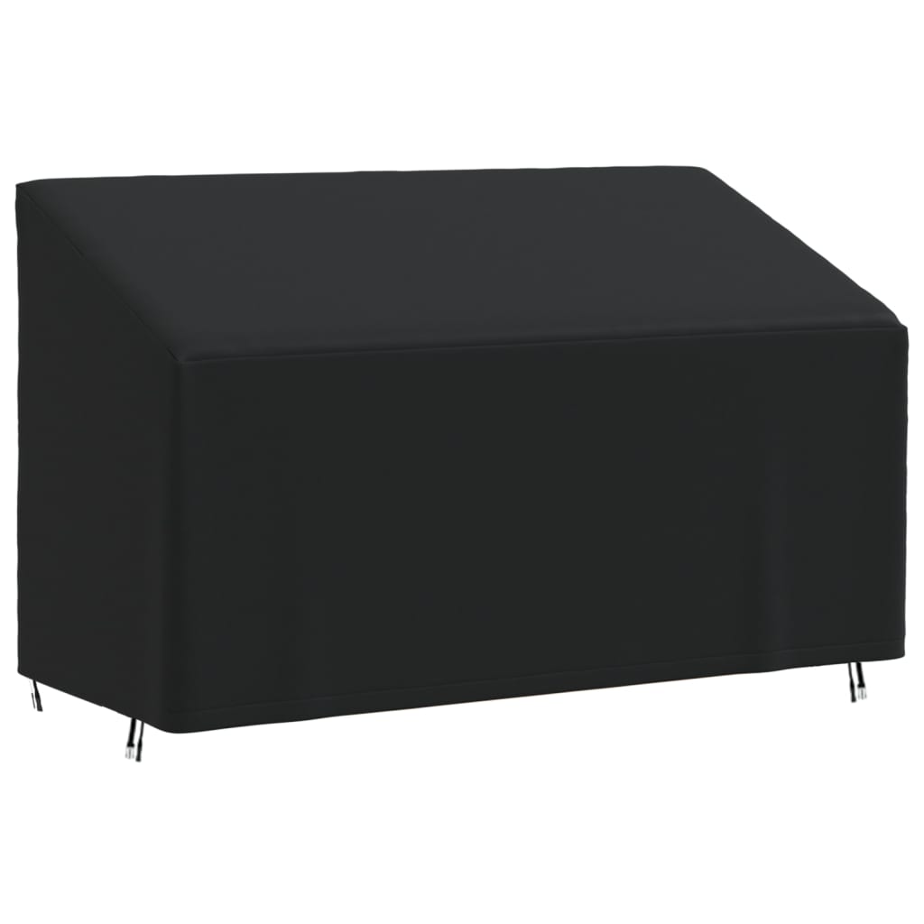 3-seater Bench cover black 165x70x65/94 cm 420D Oxford