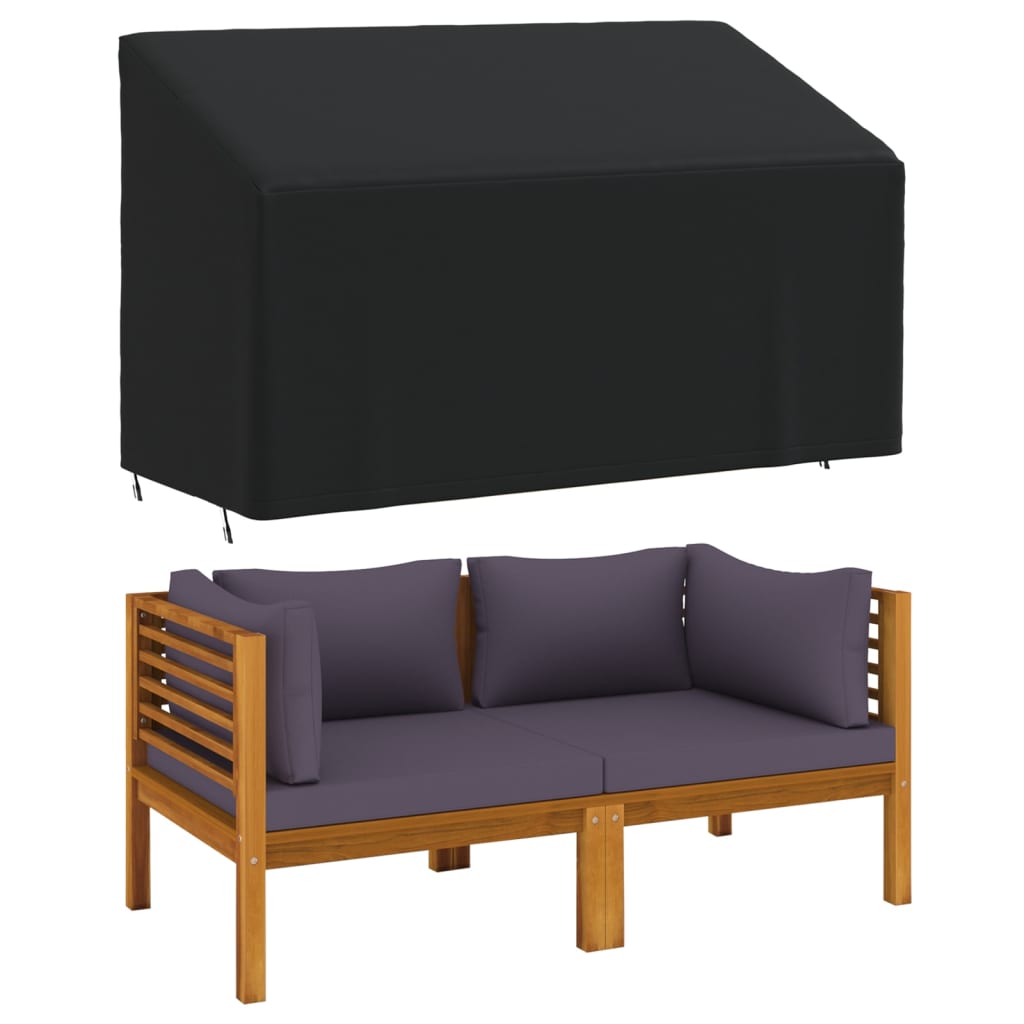 3-seater Bench cover black 165x70x65/94 cm 420D Oxford