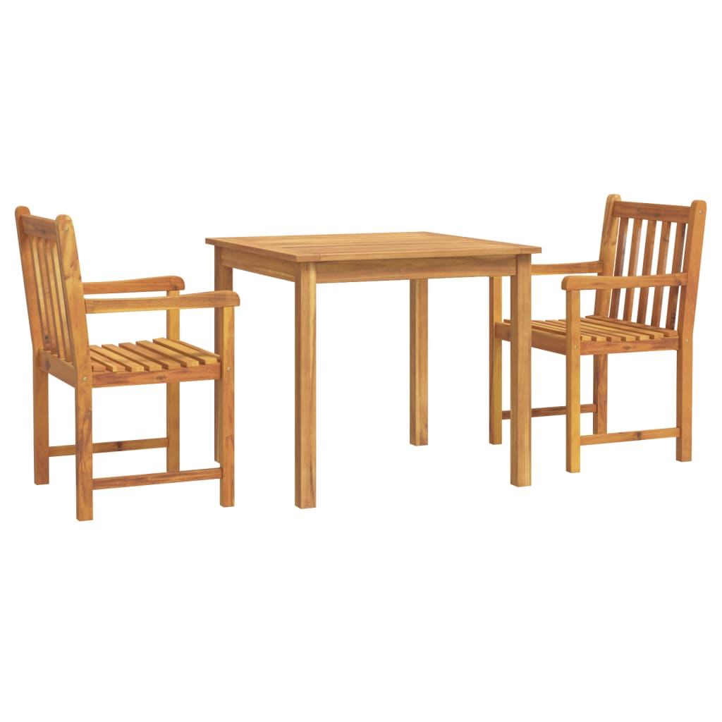 3-piece outdoor dining set solid acacia wood