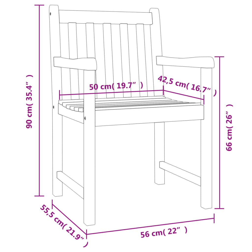 3-piece outdoor dining set solid acacia wood