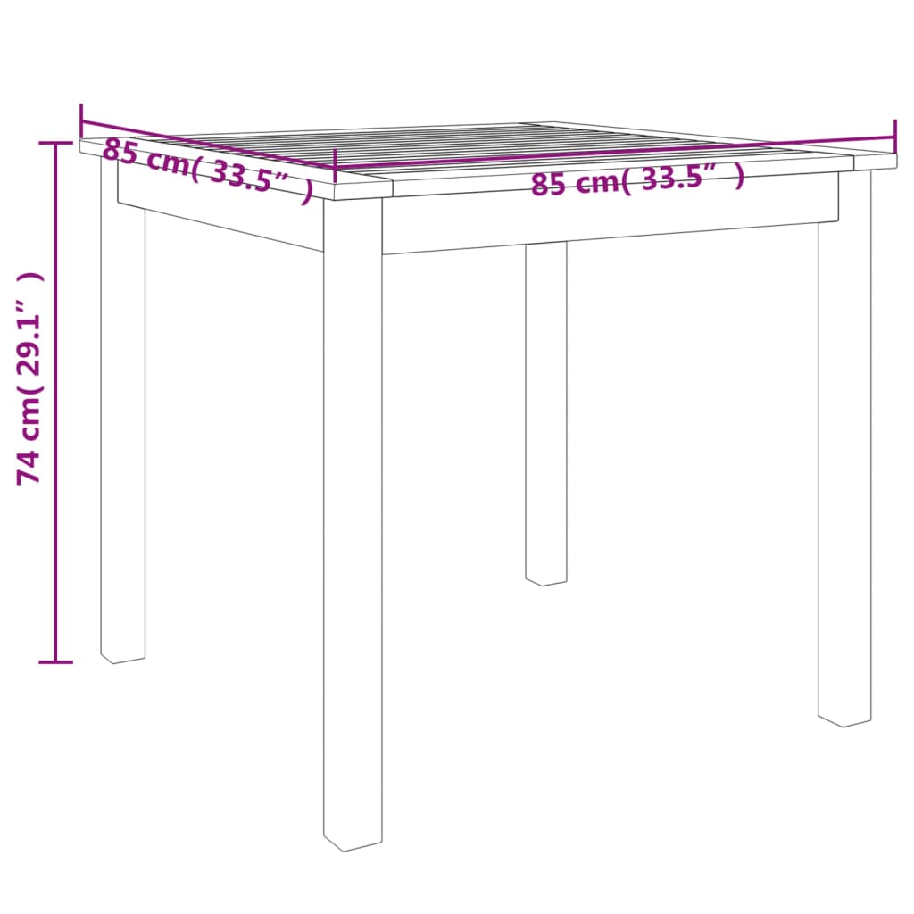 3-piece outdoor dining set solid acacia wood