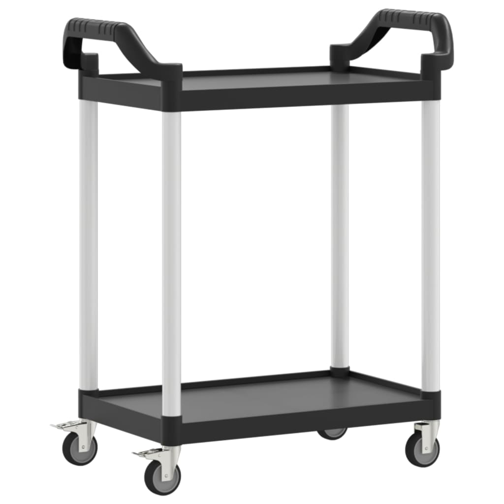 2-stufiger Trolley schwarz 81x41x92 cm Aluminium