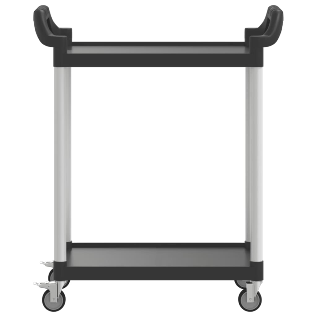 2-stufiger Trolley schwarz 81x41x92 cm Aluminium