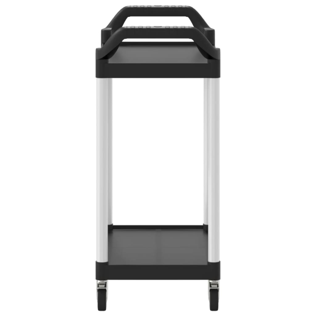 2-stufiger Trolley schwarz 81x41x92 cm Aluminium