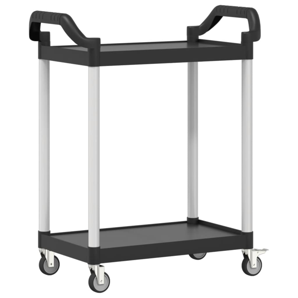 2-stufiger Trolley schwarz 81x41x92 cm Aluminium