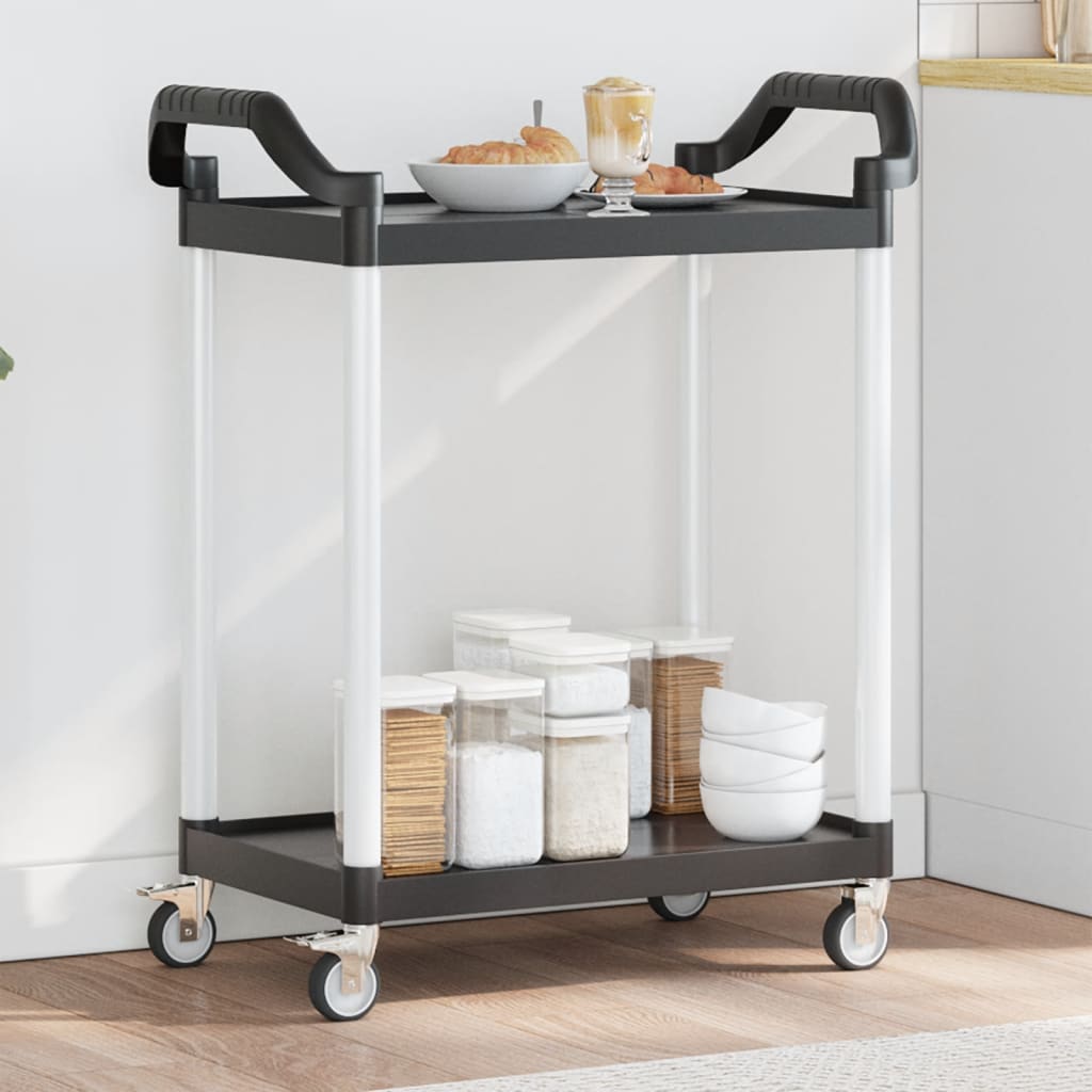 2-stufiger Trolley schwarz 81x41x92 cm Aluminium