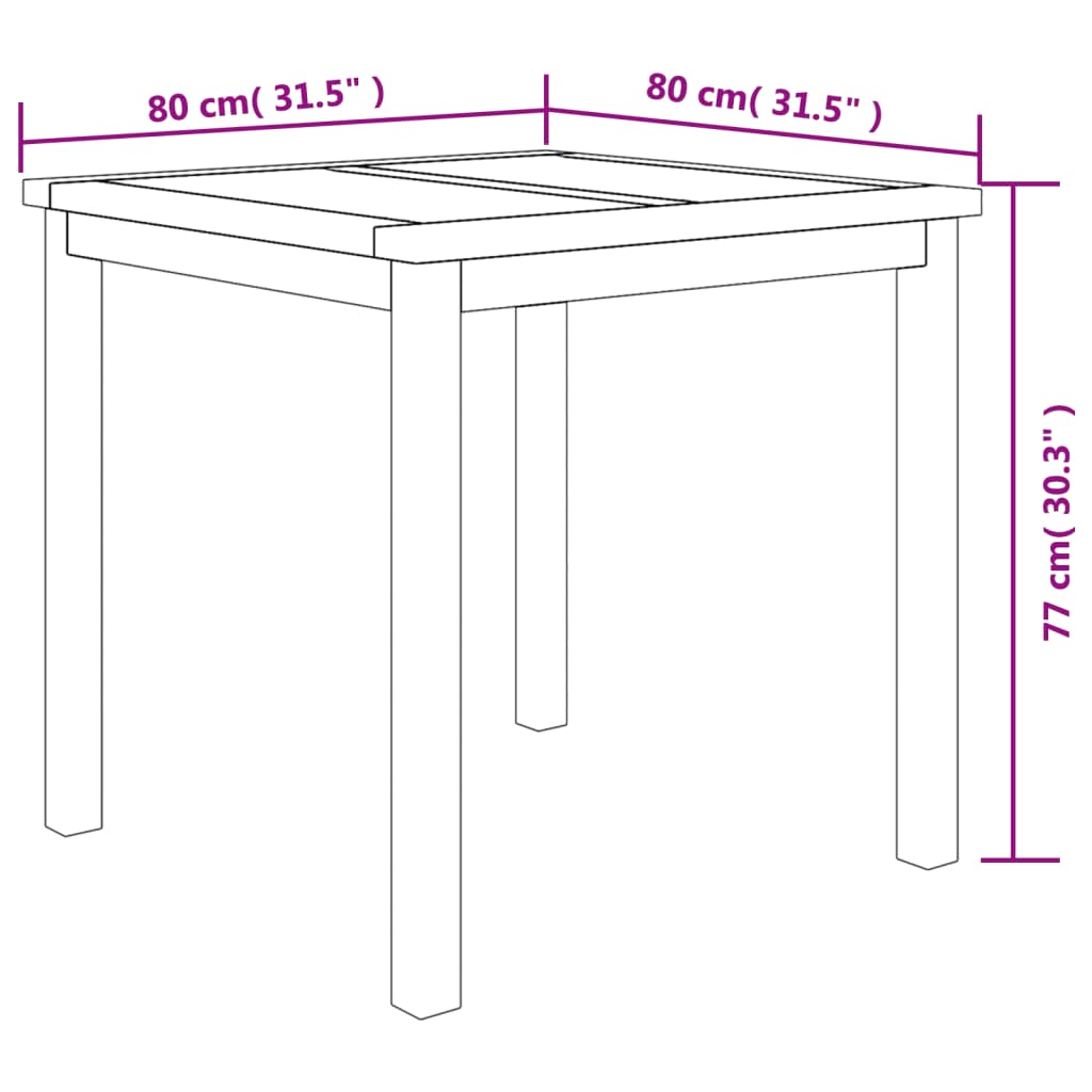 3-piece outdoor dining set solid teak