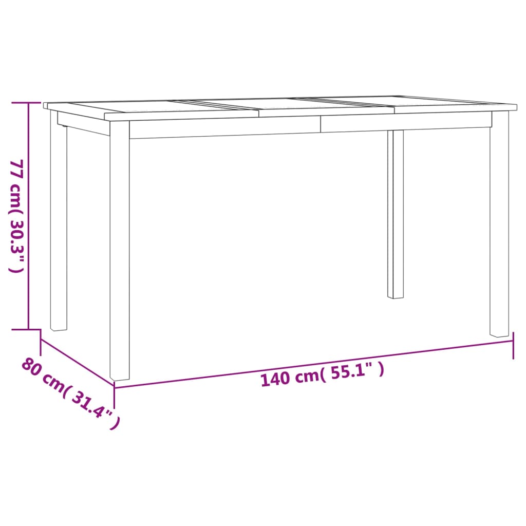 3-piece outdoor dining set solid teak