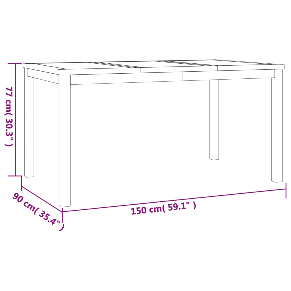 3-piece outdoor dining set solid teak