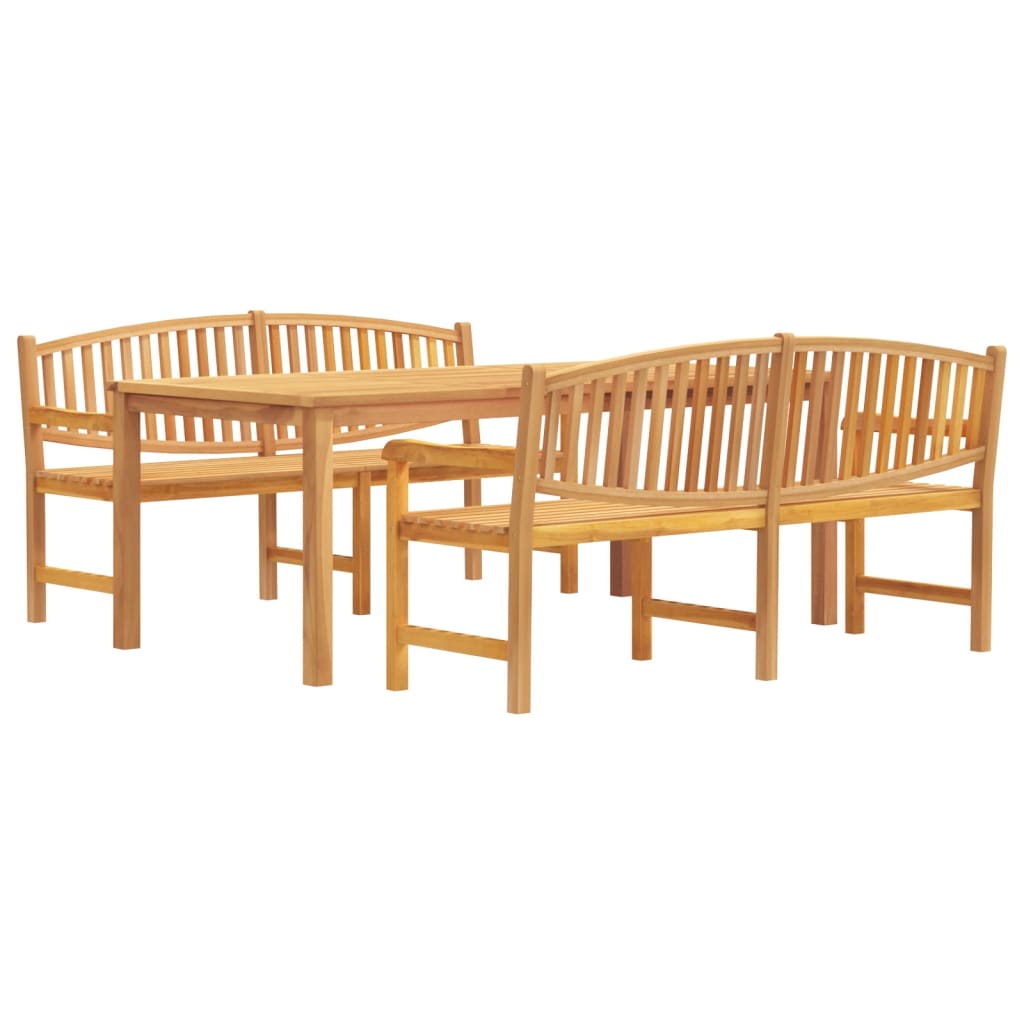 3-piece outdoor dining set solid teak