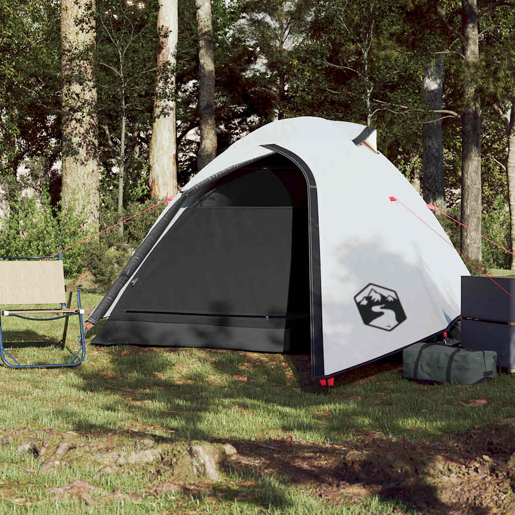 Dome tent for 2 people, white blackout fabric, waterproof