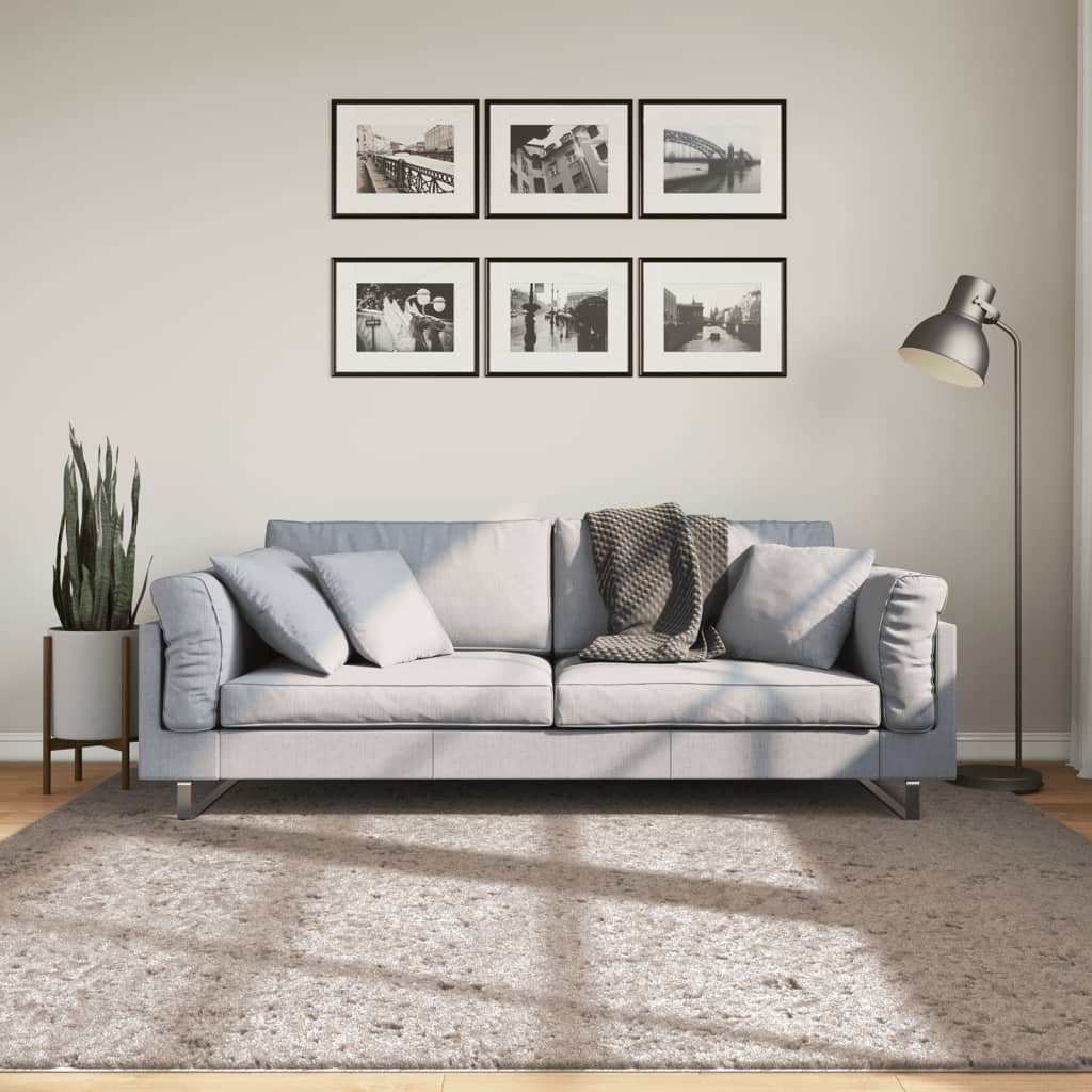 Pörrömatto PAMPLONA korkeanukka moderni beige 200x200 cm