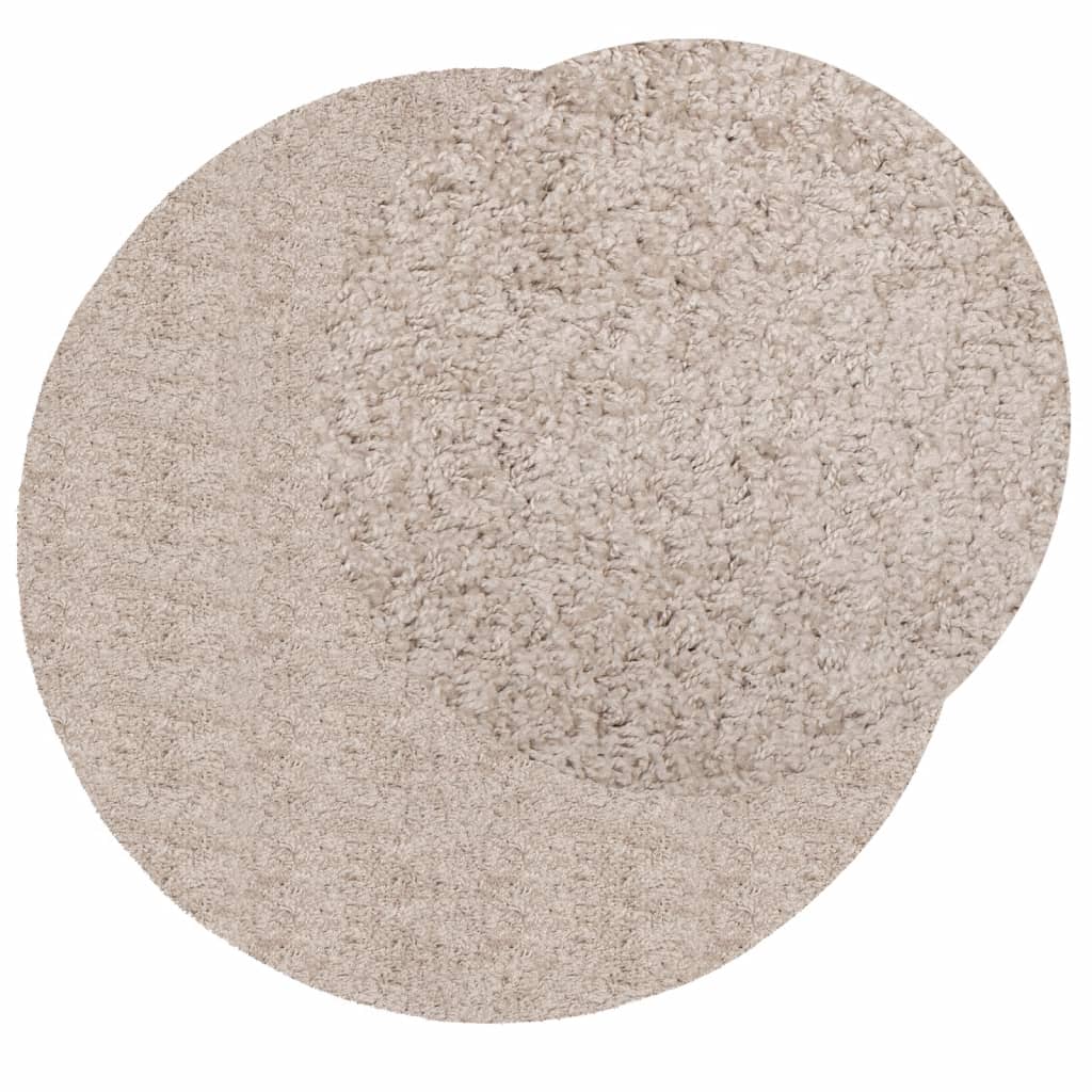 Pörrömatto PAMPLONA korkeanukka moderni beige Ø 80 cm