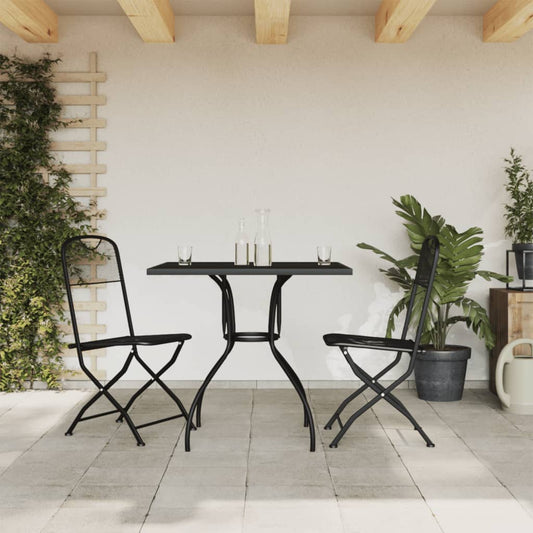 3-piece outdoor dining set anthracite metal mesh