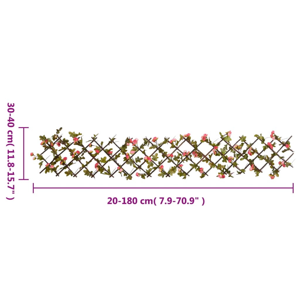 Säleikkö tekomuratti laajennettava 5 kpl tumma pinkki 180x20 cm