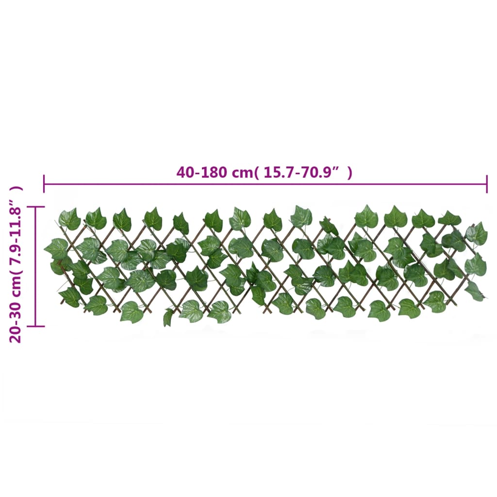 Säleikkö tekoviininlehti laajennettava vihreä 5 kpl 180x20 cm