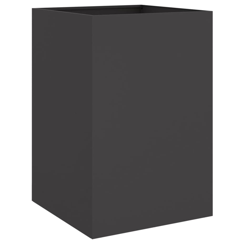 Flower box black 52x48x75 cm steel