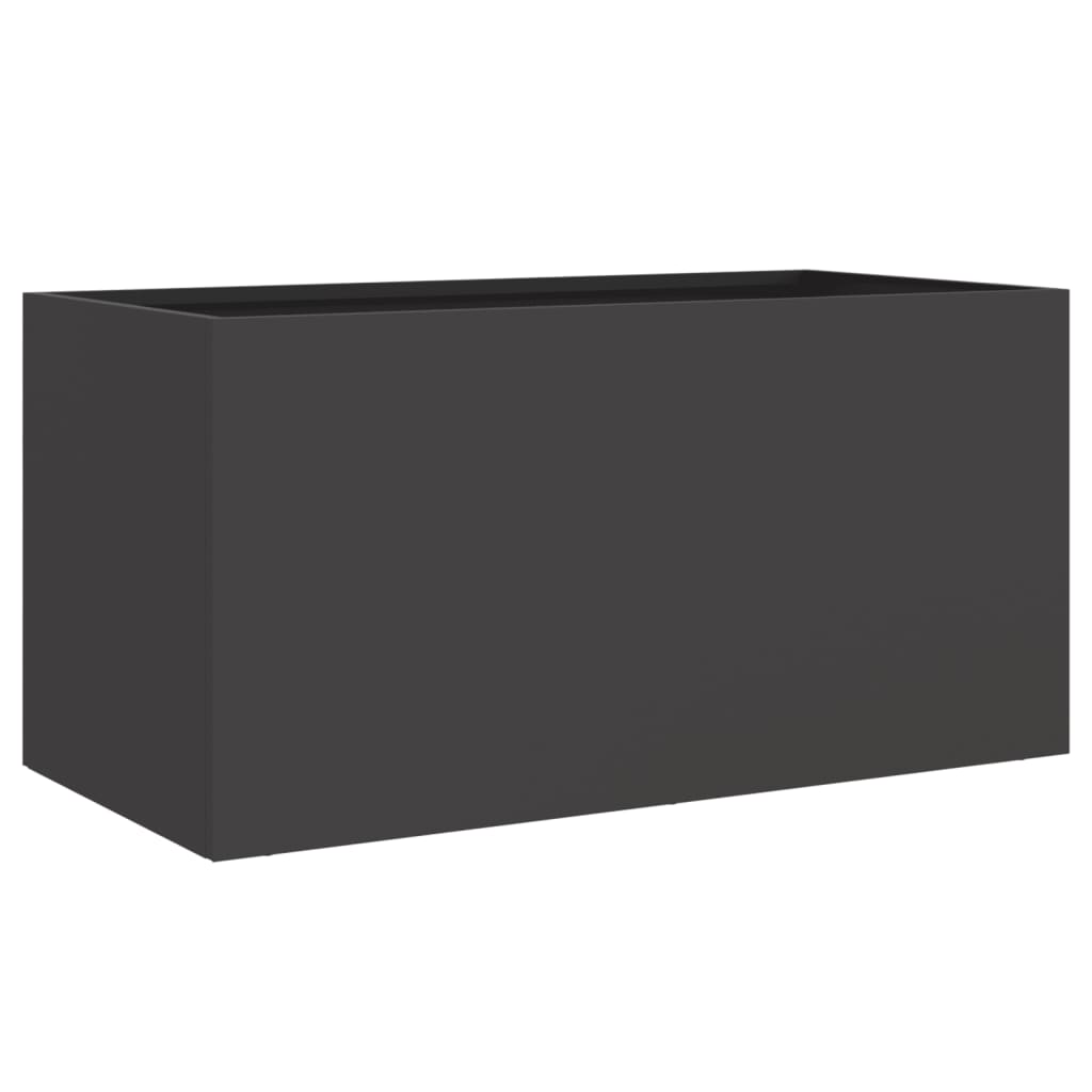 Flower box black 62x30x29 cm steel