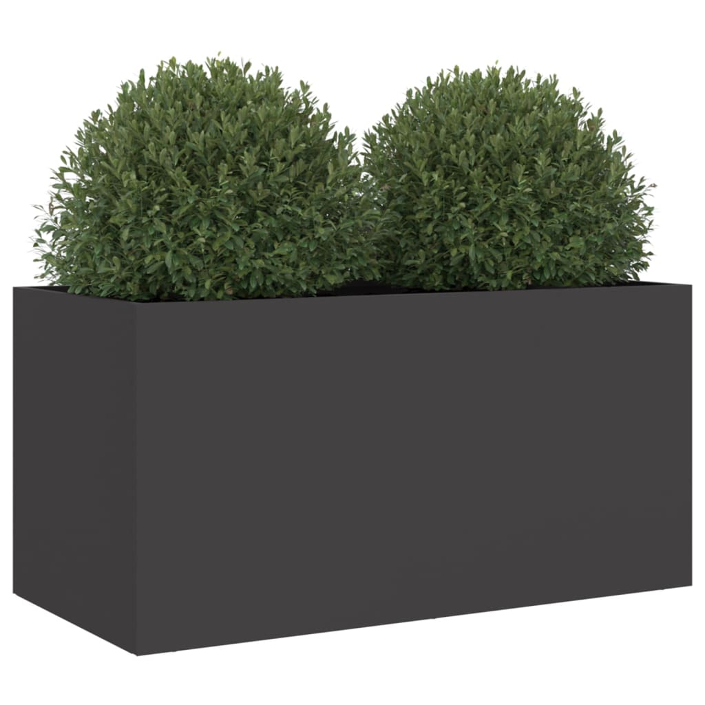 Flower box black 62x30x29 cm steel