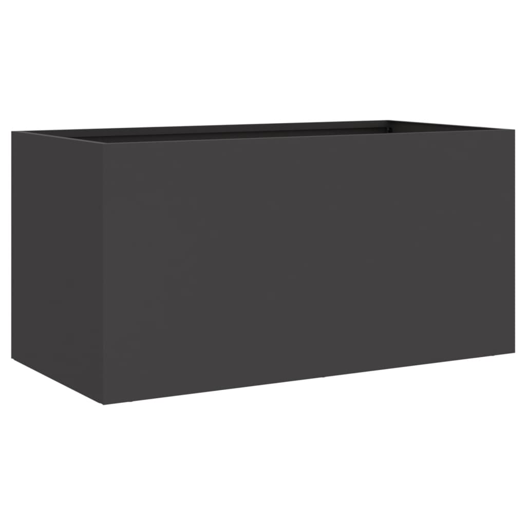 Flower box black 62x30x29 cm steel