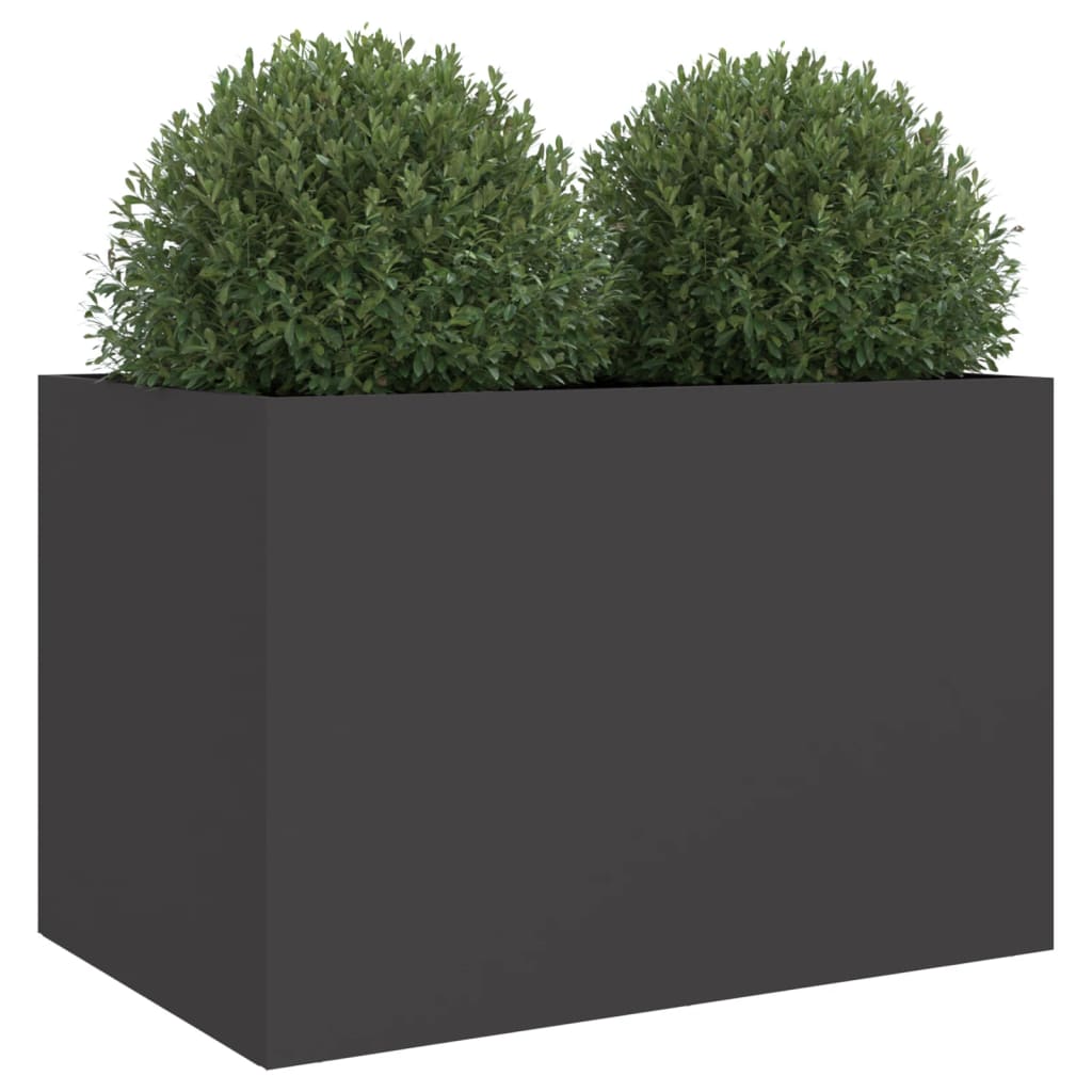 Flower box black 62x40x39 cm steel