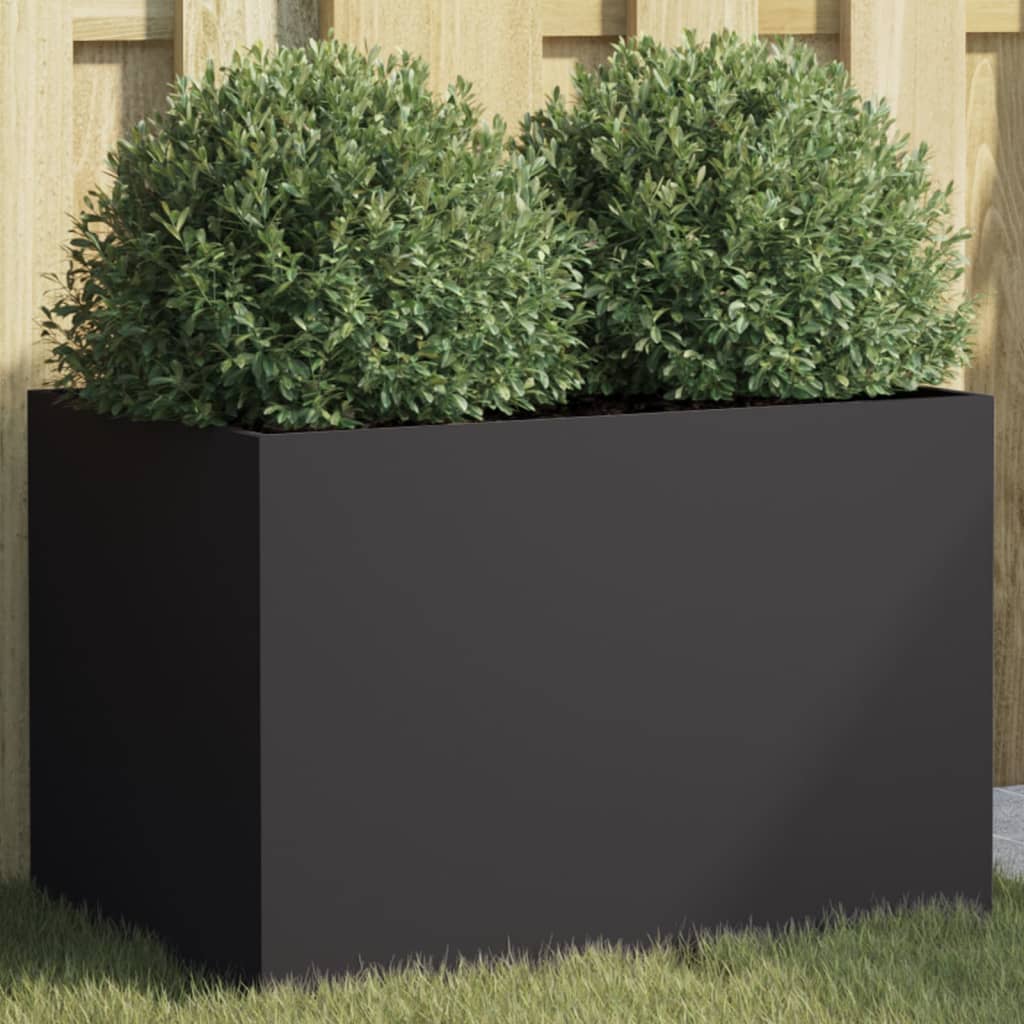 Flower box black 62x40x39 cm steel