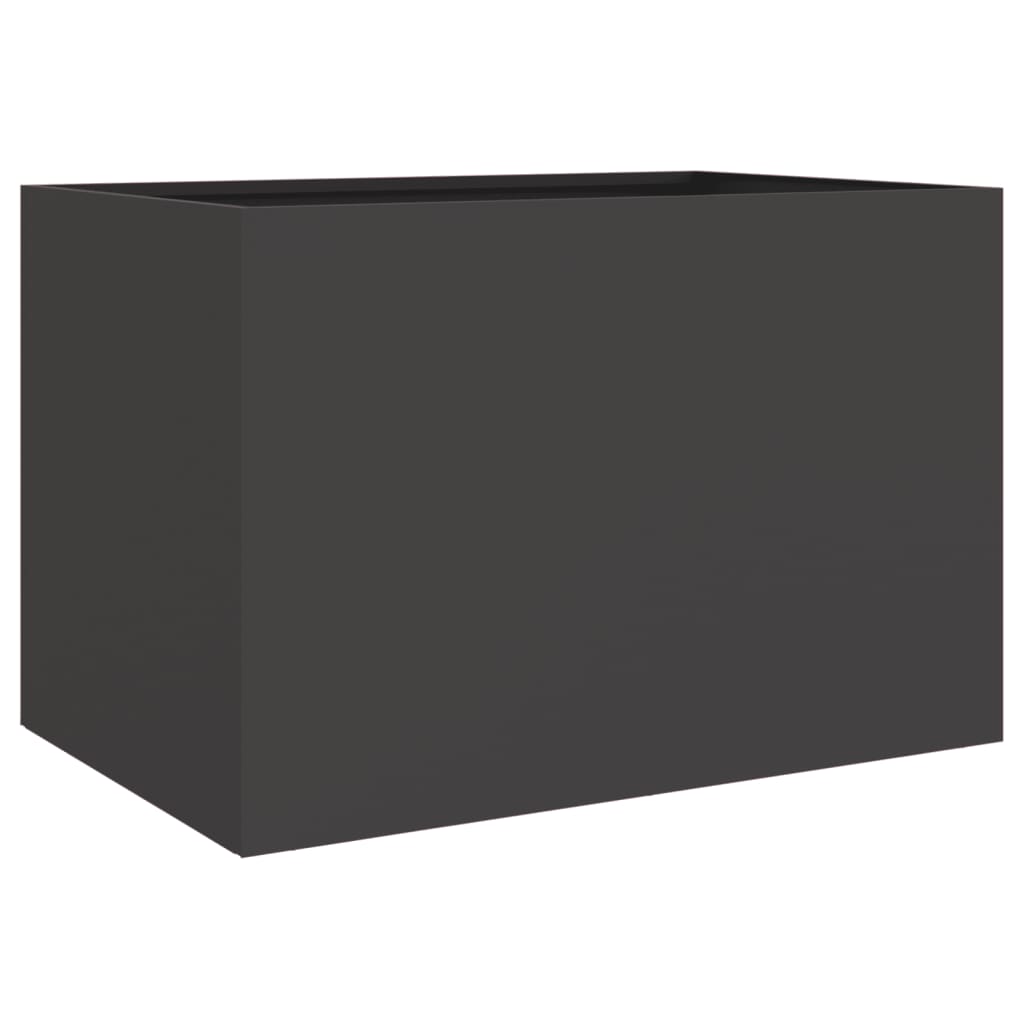 Flower box black 62x47x46 cm steel