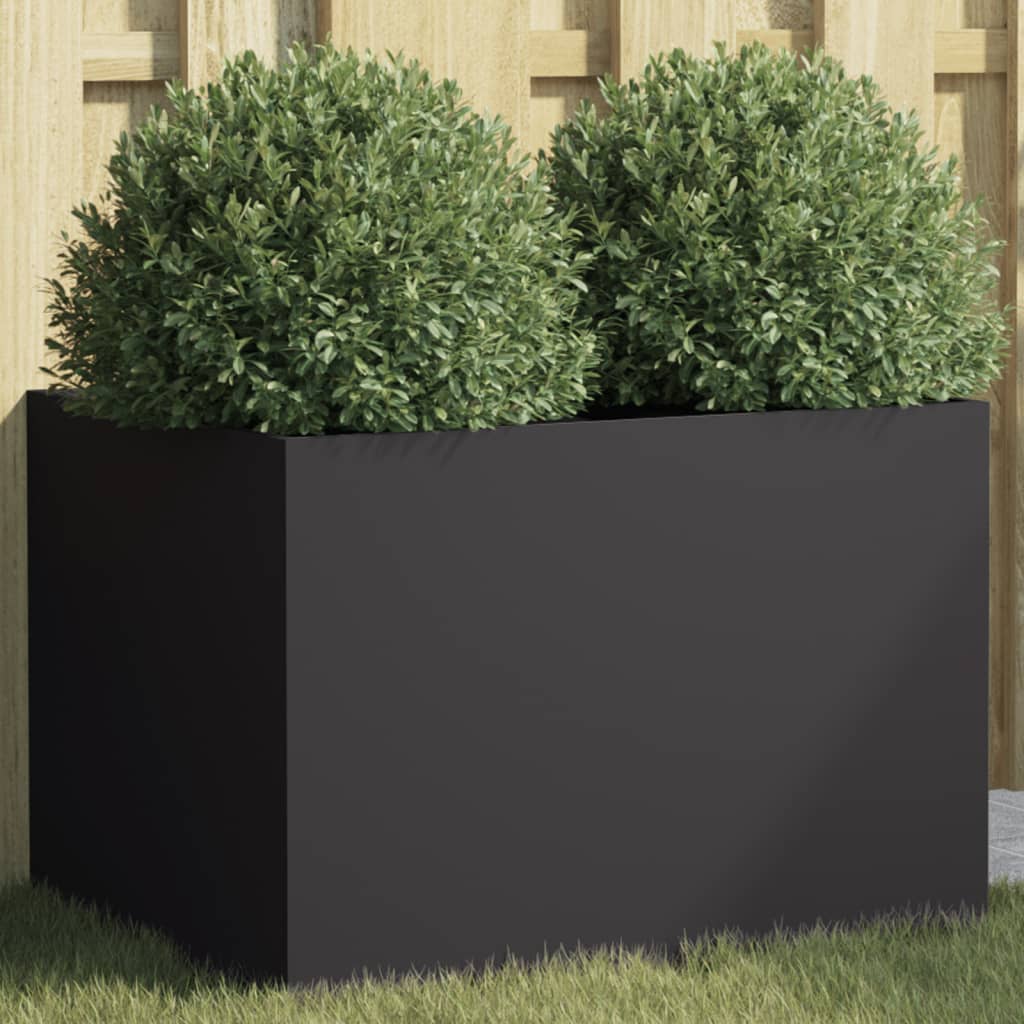 Flower box black 62x47x46 cm steel