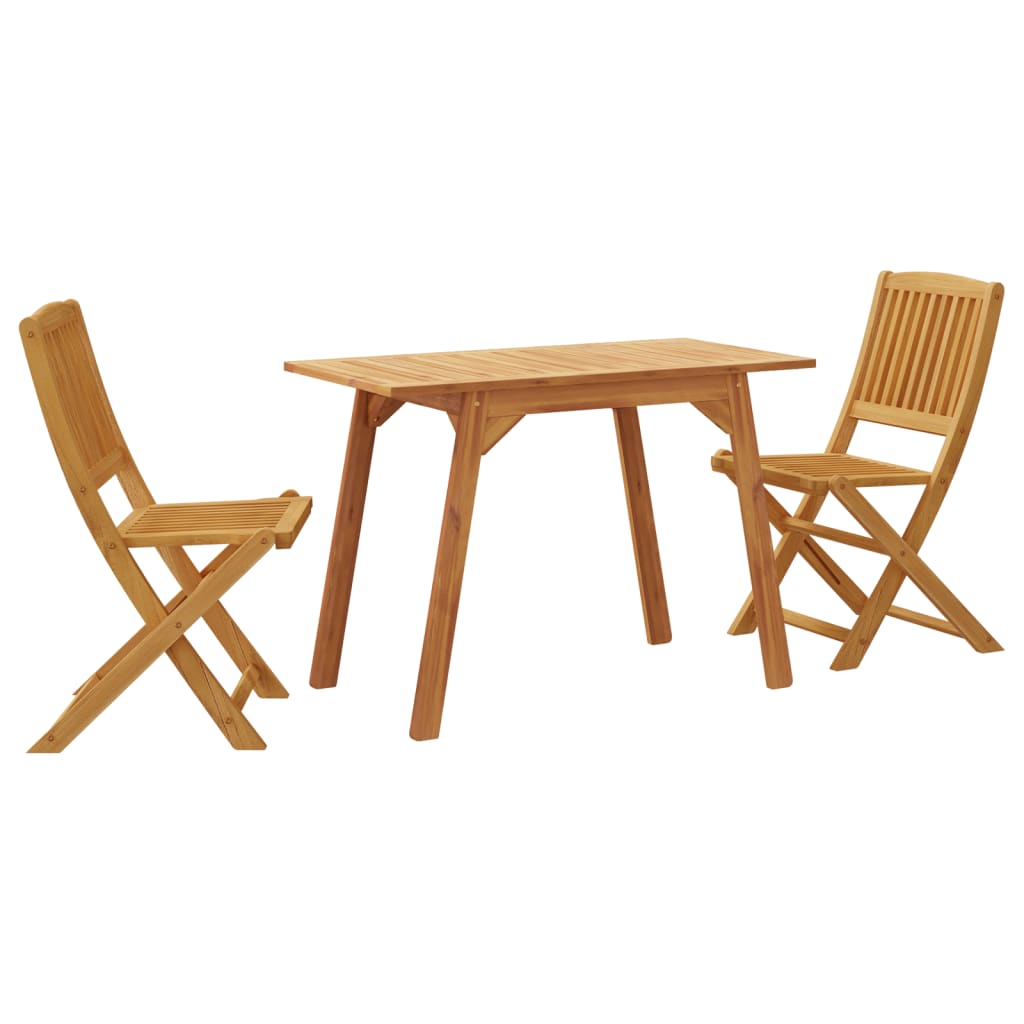 3-piece outdoor dining set solid acacia wood