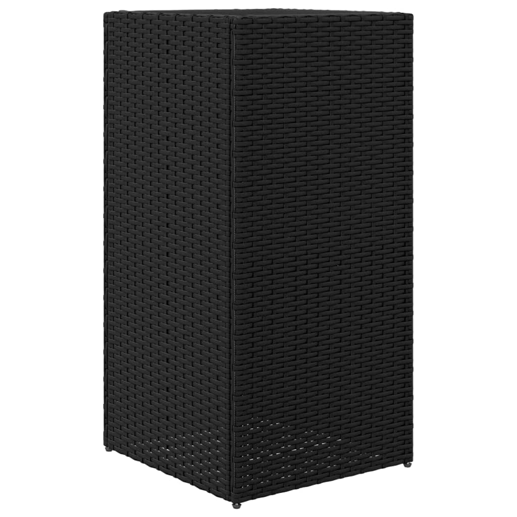 Flower box black 40x40x80 cm poly rattan