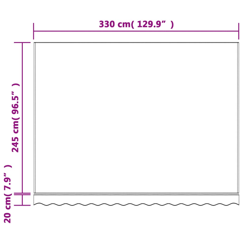 Replacement fabric for awning with red and white stripes 3.5x2.5 m