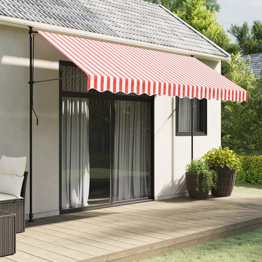 Replacement fabric for awning with red and white stripes 3.5x2.5 m