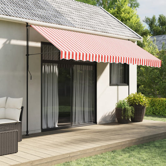 Replacement fabric for awning with red and white stripes 4x3.5 m