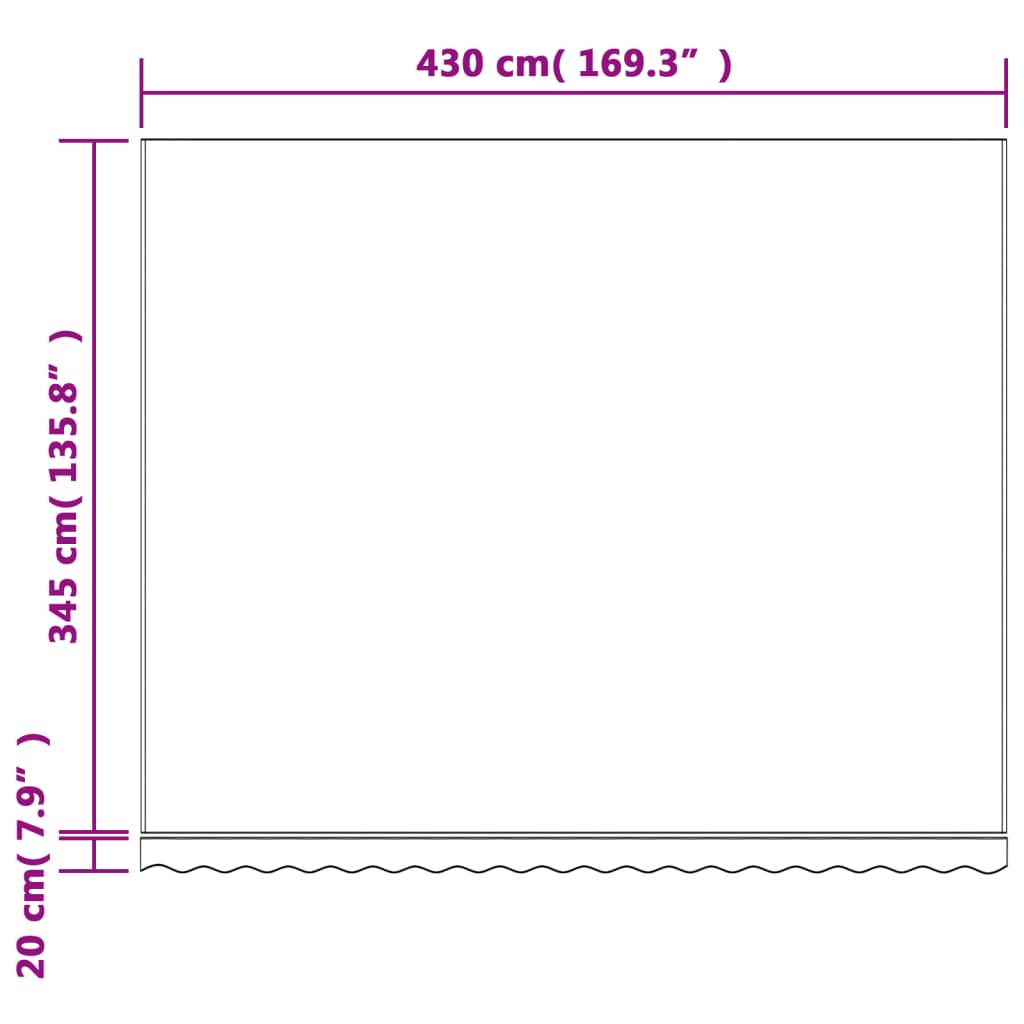 Vaihtokangas markiisiin punavalkoraidallinen 4,5x3,5 m