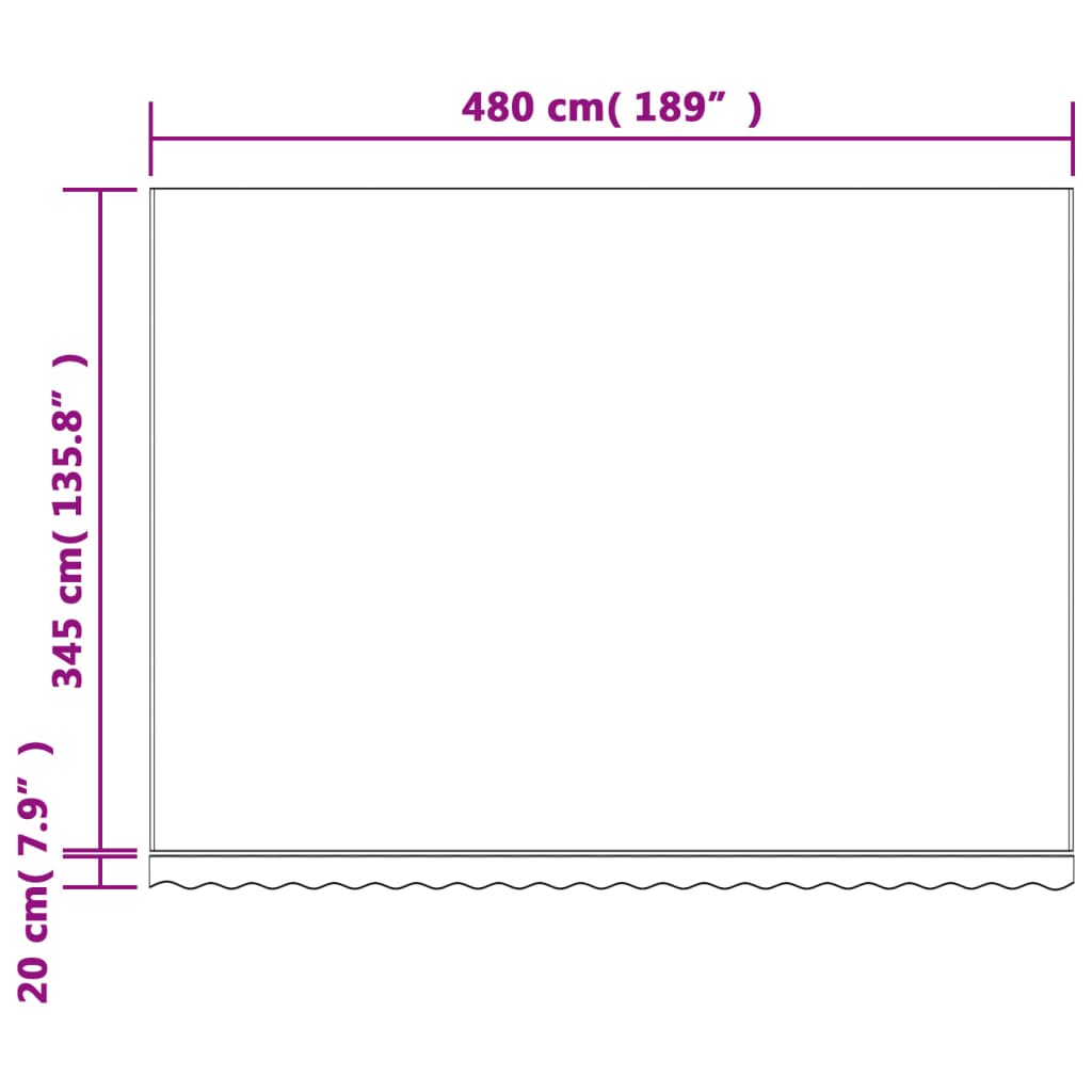 Ersatzstoff für Markisen mit roten und weißen Streifen 5x3,5 m