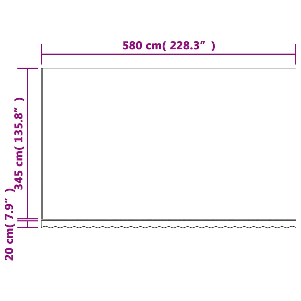 Ersatzstoff für Markisen mit roten und weißen Streifen 6x3,5 m