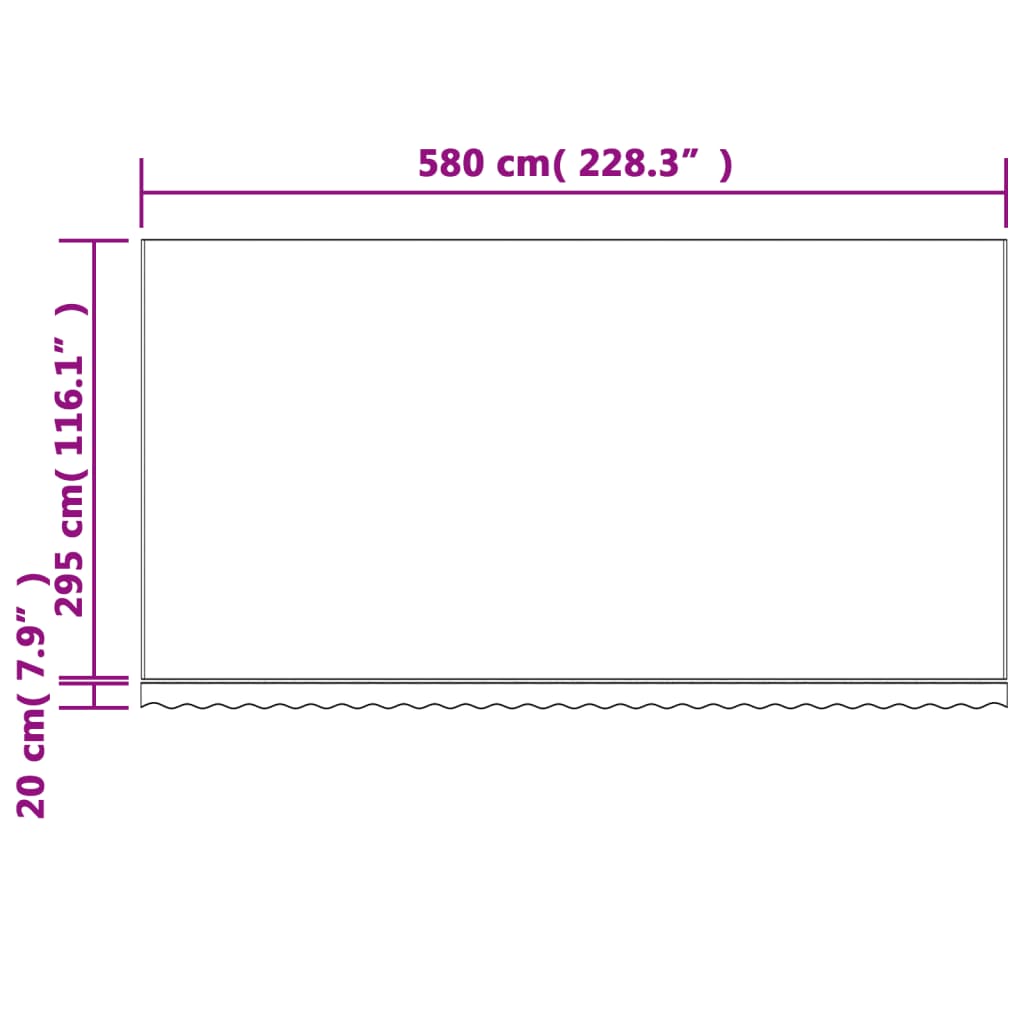 Vaihtokangas markiisiin monivärinen raidallinen 6x3 m