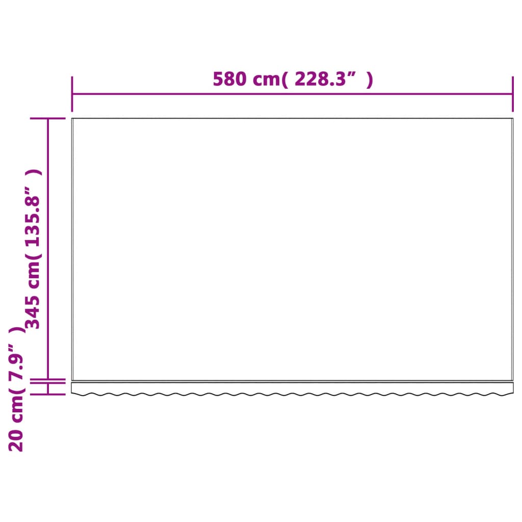 Ersatzstoff für Markisen bunt gestreift 6x3,5 m