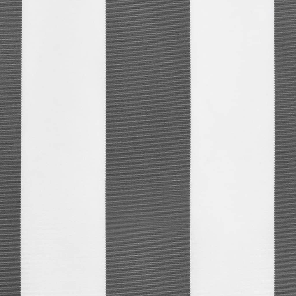 Replacement fabric for awning hem anthracite white striped 5 m