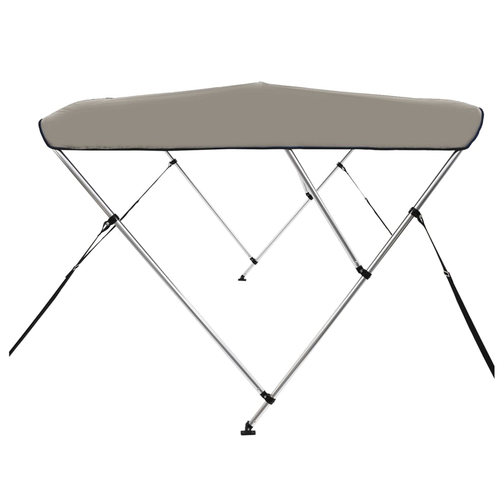 3-Bogen-Bimini-Abdeckung grau 183x140x137 cm